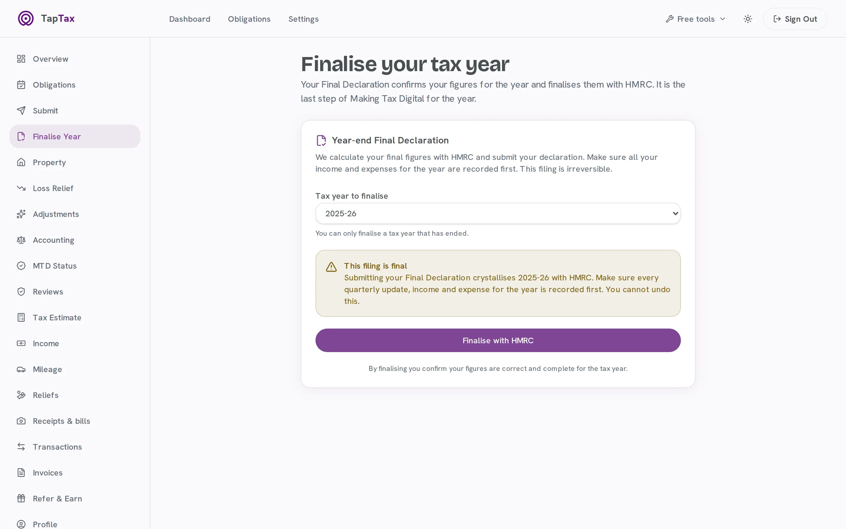 Finalising the tax year with HMRC