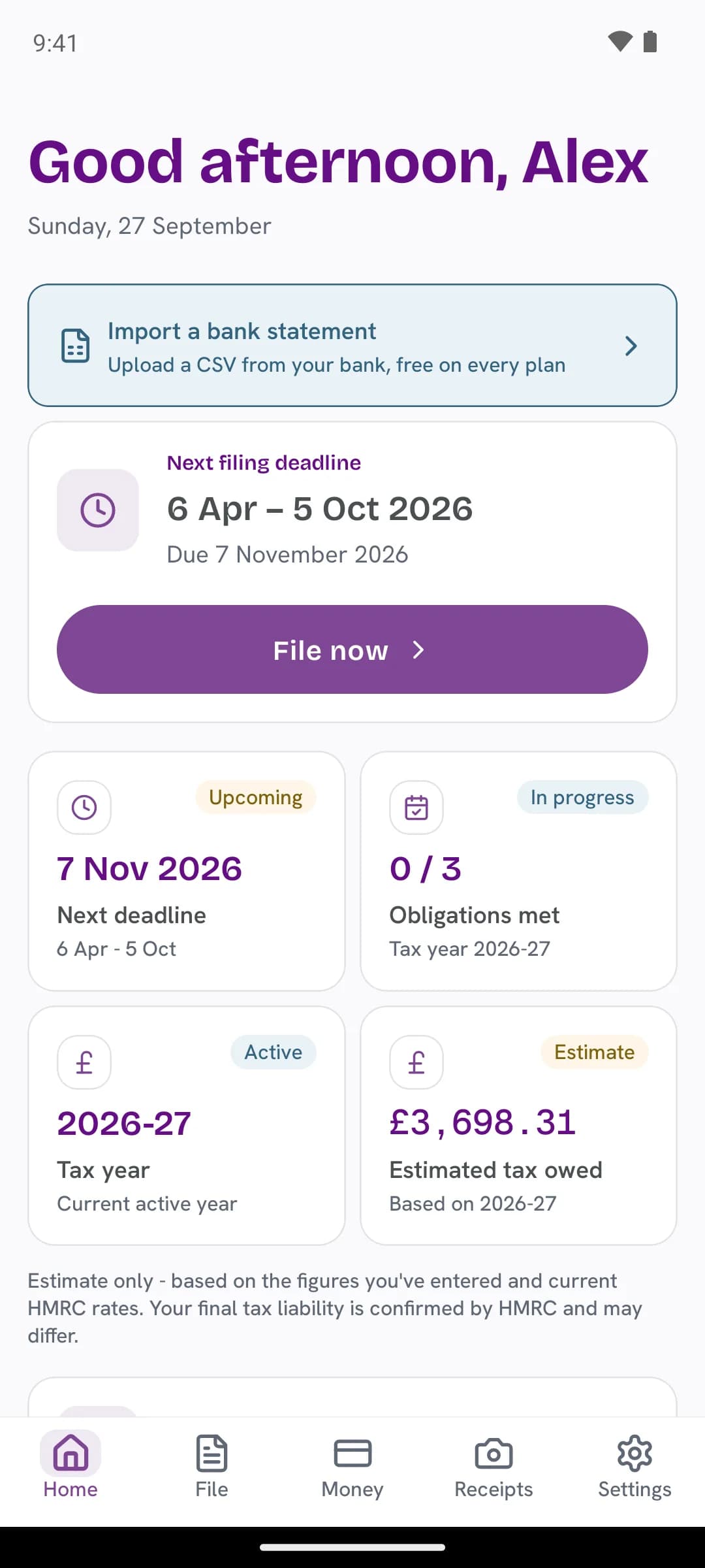 Quarterly filing on the TapTax app